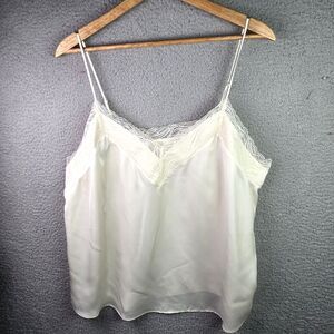 Express Shell Cami Camisole Womens XL Cream Lace Adjustible Straps Coquette